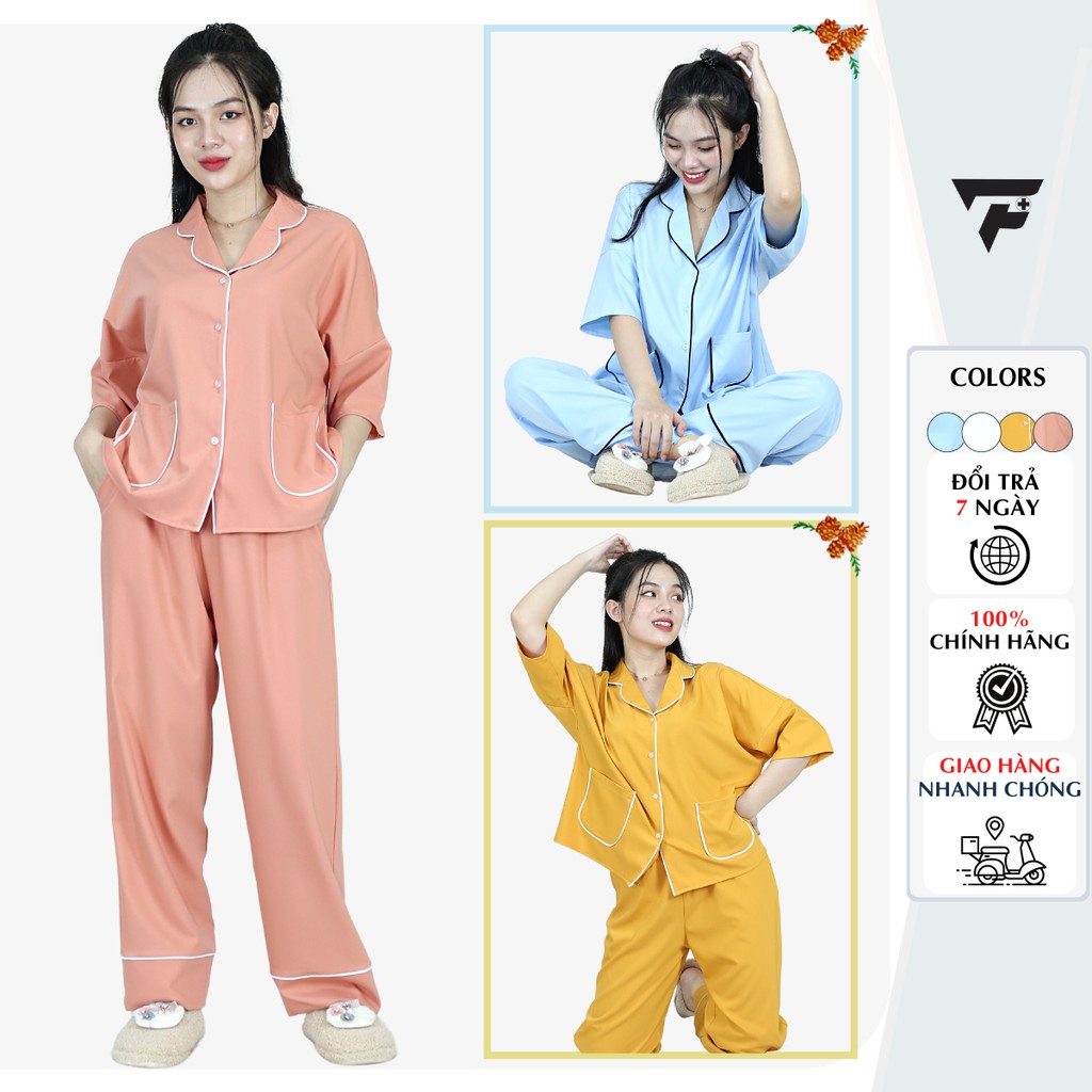 Pijama cánh dơi quần dài Lụa cao cấp mặc nhà mặc ngủ dễ thương FPLUS 297