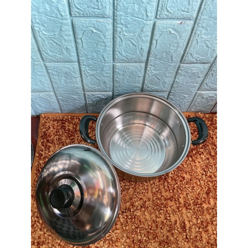 Nồi inox 1 đáy vung inox 23cm- hàng siêu rẻ