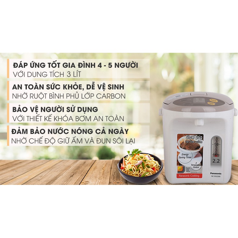 Bình Thủy Điện Panasonic PABT-NC-EG3000CSY 3L - Hàng chính hãng