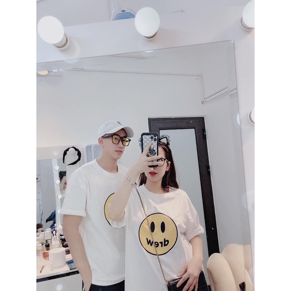 Áo Thun Mặt Cười DREW - Áo Phông Tay Lỡ Unisex Nam Nữ Phong Cách Trẻ Trung Hot Trend