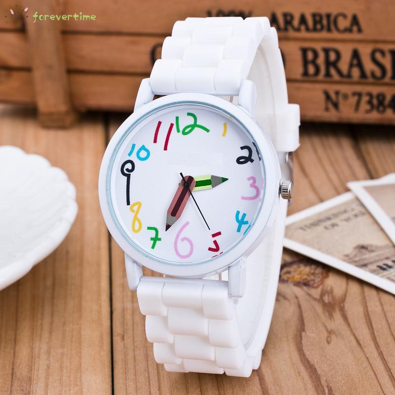 ☞ Phụ kiện trang sức☜ Silicone Watches Children Pencil Pointer Student Watch Quartz Wristwatches Gift Watches