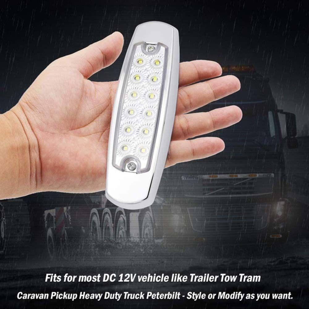 Đèn Tín Hiệu 12 LED 24V Ánh Sáng Trắng Chuyên Dụng Cho Xe Hơi / Xe Tải