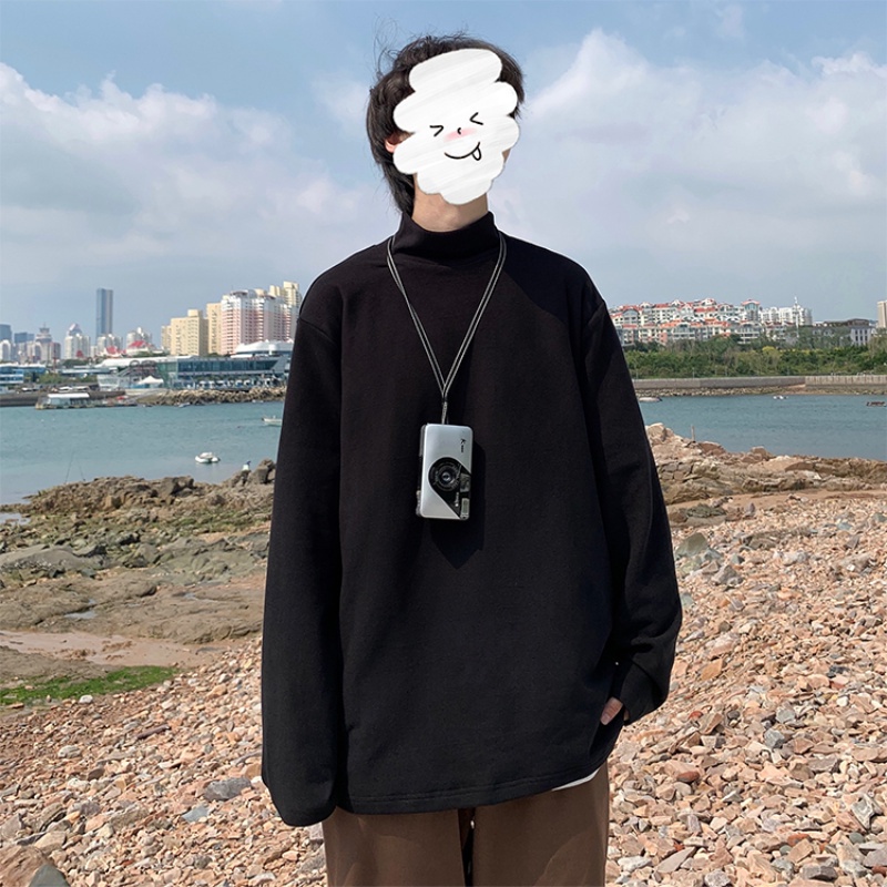 Áo thun nam vải da cá, Sweater dài tay, áo giữ nhiệt nam dáng rộng phong cách Hàn Quốc mã AT-003 | BigBuy360 - bigbuy360.vn