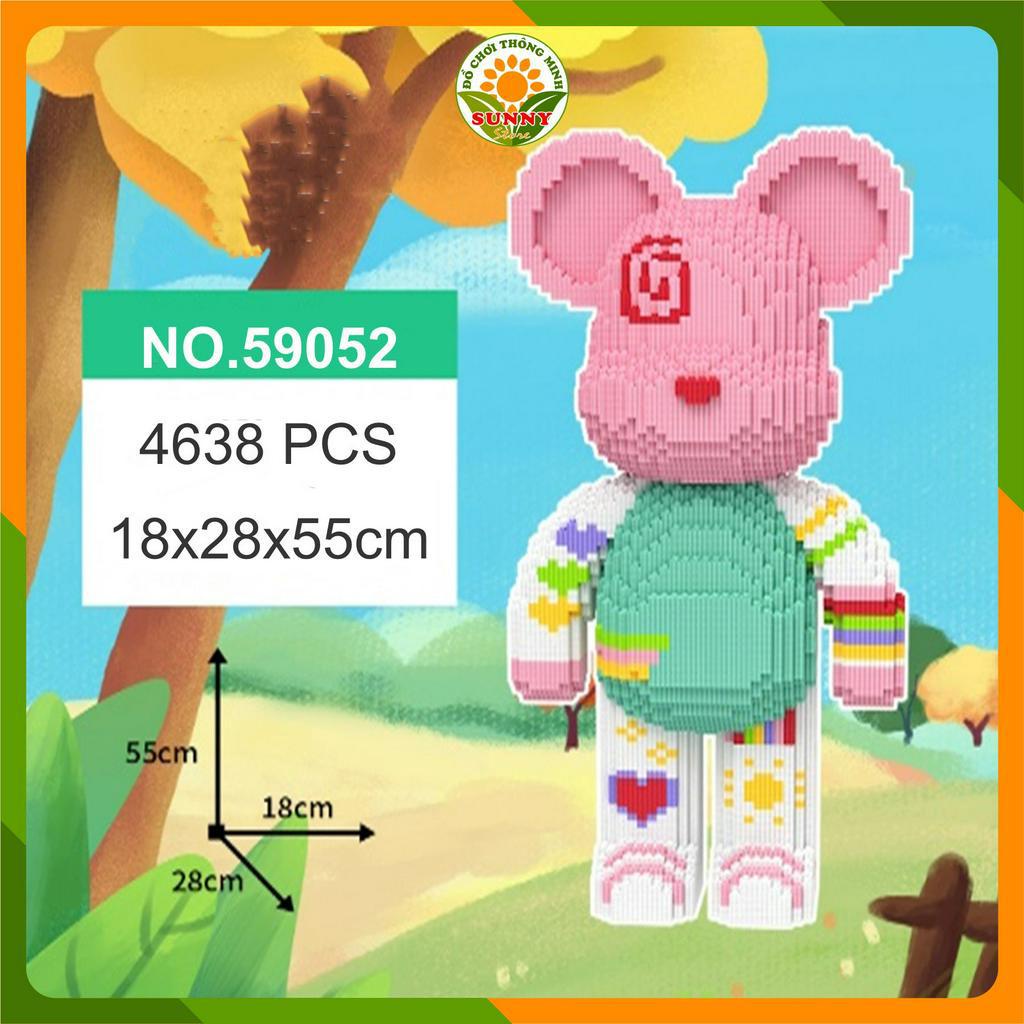 Đồ chơi lắp ghép Gấu Bearbrick Love dễ thươg - Mô hình lắp ghép 3D Gấu Bearbrick - Cao 55cm - 4600+pcs - Sunny