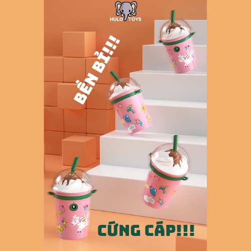 Đồ Chơi Bình Trà Sữa Tạo Bong Bóng Cute Hulo Toys - Máy Tạo Bong Bóng Hình Trà Sữa Dễ Thương, Đồ Chơi Hè
