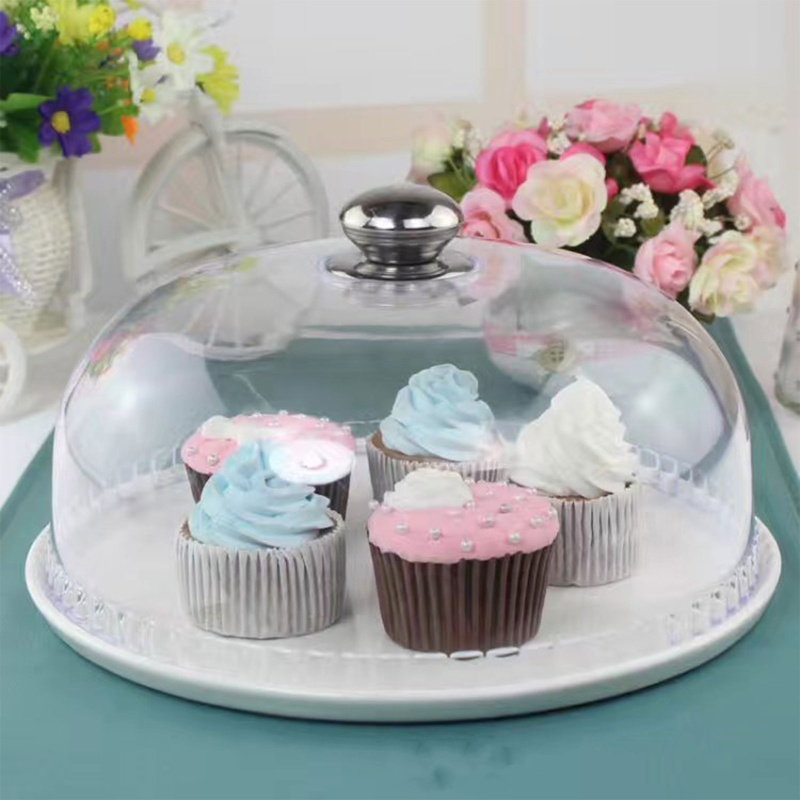 Khay Thủy Tinh Đựng Bánh Tráng Miệng Có Nắp Đậy Dễ Sử Dụng