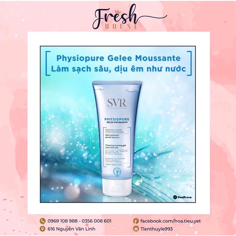 Sữa rửa mặt SVR Physiopure Cho Da Nhạy Cảm, 200ml