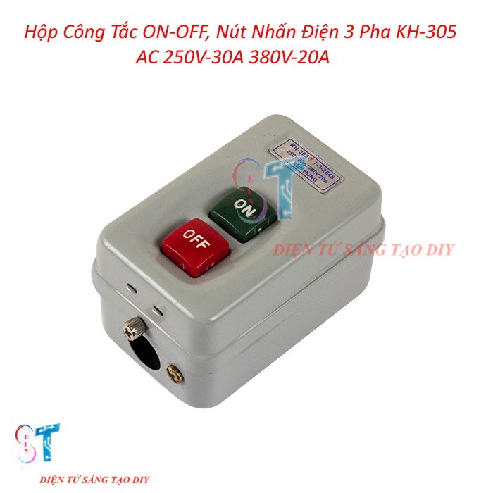 Công Tắc On-Off, Nút Nhấn Điện 3 Pha Cho Thiết Bị Điện KH-305 AC 250V-30A 380V-20A