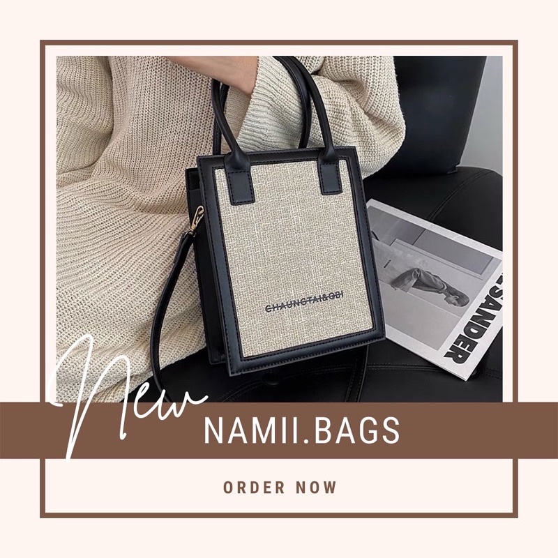 Túi Xách Nữ Đan 2 Quai Classic Kèm Dây Da Đeo Chéo Phong Cách Hàn - NAMII CLOSET