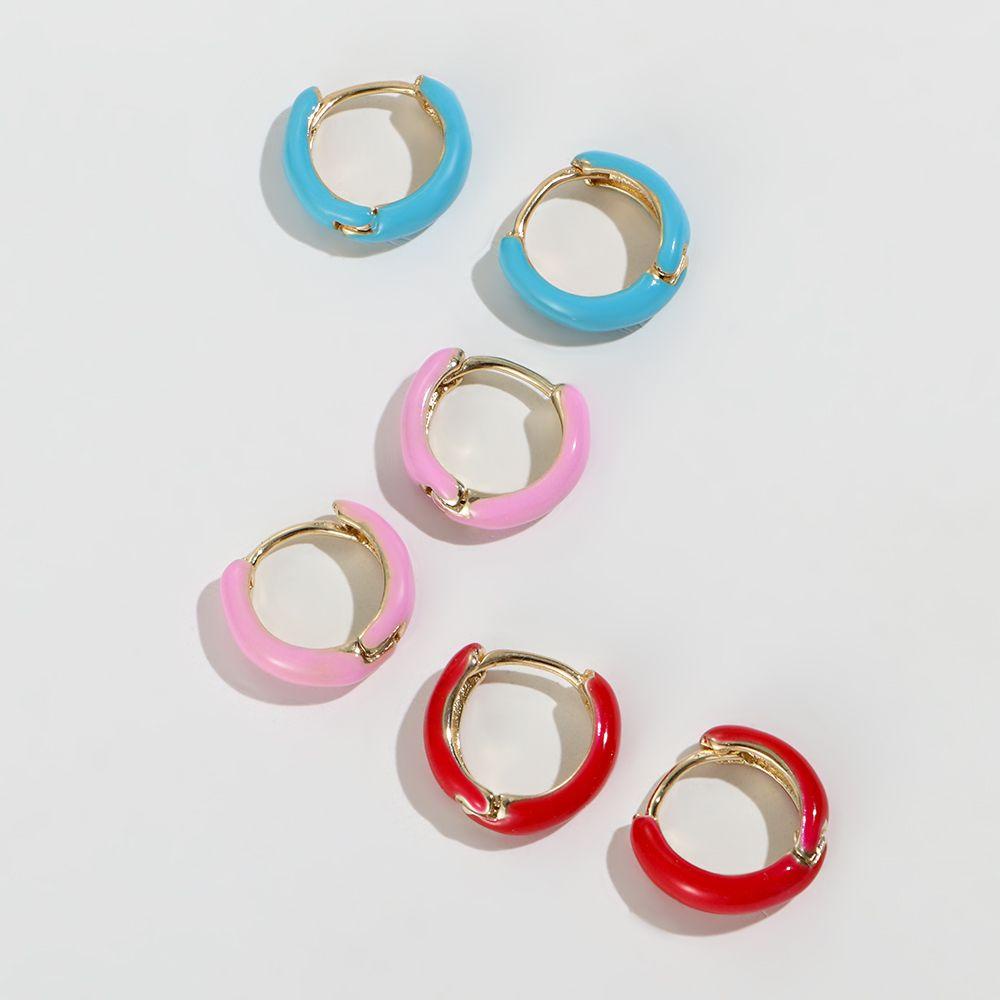 1 / 2 Khuyên Tai Phong Cách Bohemian Thời Trang Cá Tính|Khuyên Tai Kim Loại Dạng Kẹp Hình Tròn Nhỏ Xinh