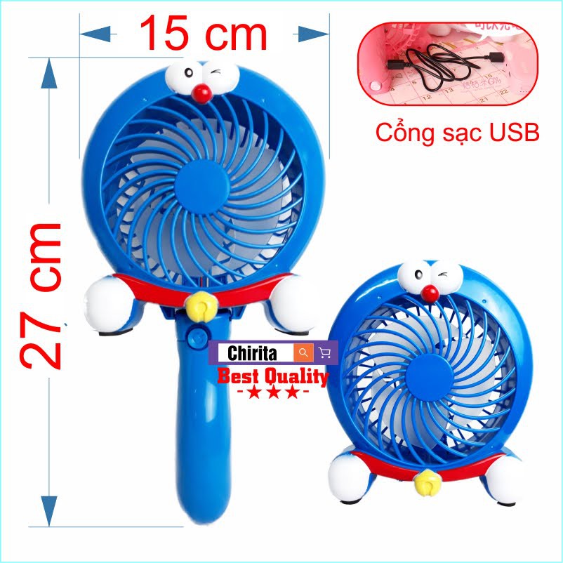 Quạt Sạc Tích Điện USB Mini Cầm Tay - LOẠI TỐT 8786 (Hello Kit ty, Doraemon) | BigBuy360 - bigbuy360.vn