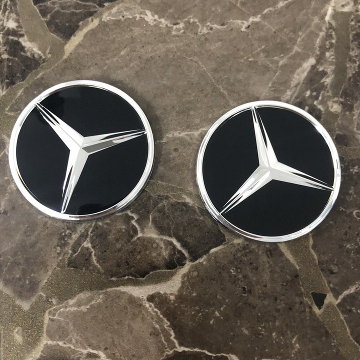 Logo biểu tượng vô lăng xe ô tô Mercedes - Đường kính 52mm và đường kính 57mm
