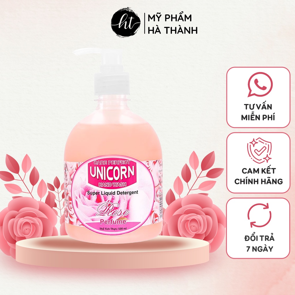 Nước rửa tay cao cấp Unicorn chai 500ml các vị, diệt khuẩn, dưỡng da tay -HT186