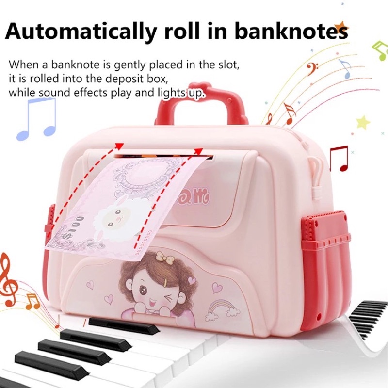 Két Sắt Mini Cho Bé - Mẫu mới có nhấn giả vân tay - Hàng Loại 1