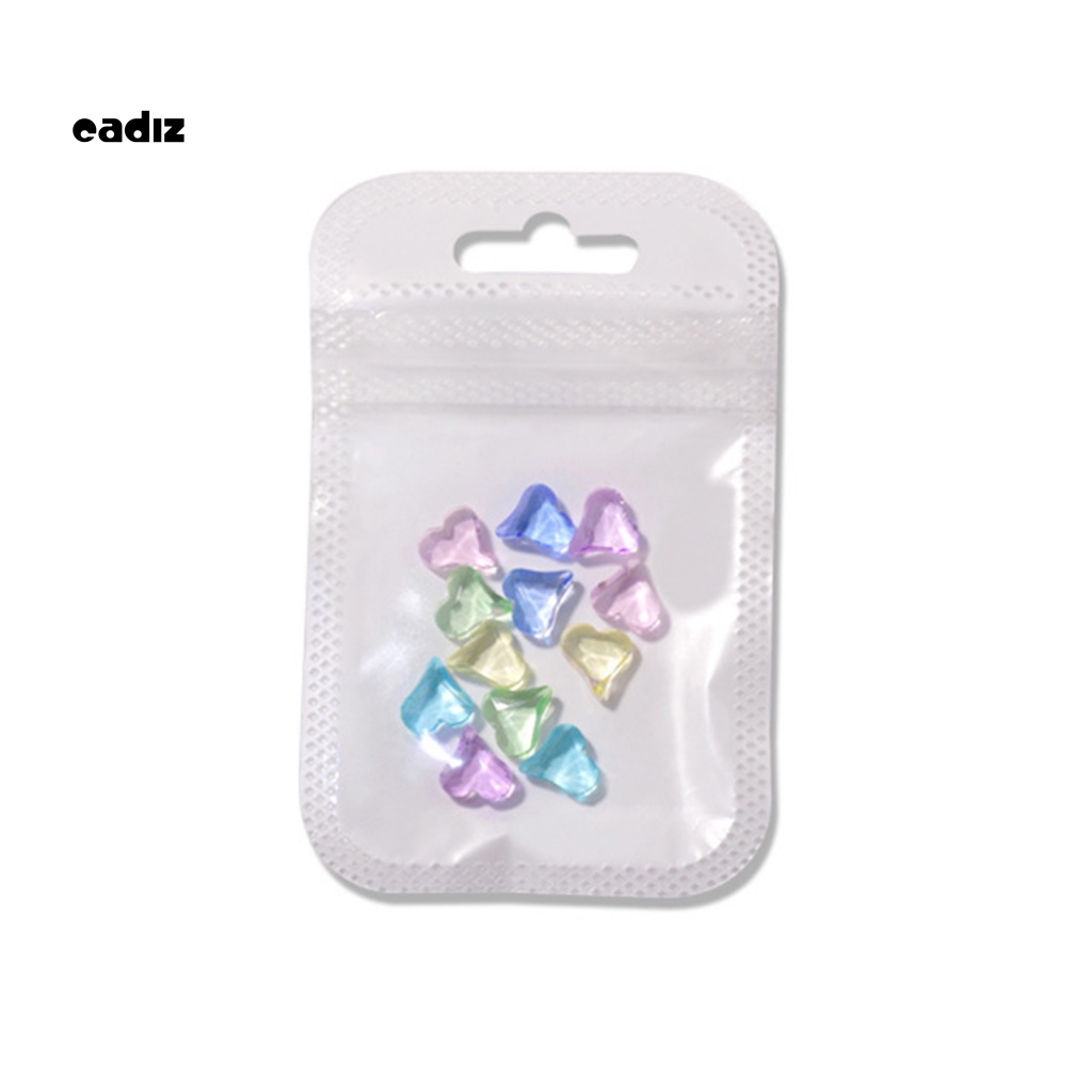 Phụ Kiện Đá Tự Trang Trí Móng Tay Hình Trái Tim 3D Nhiều Màu Sắc