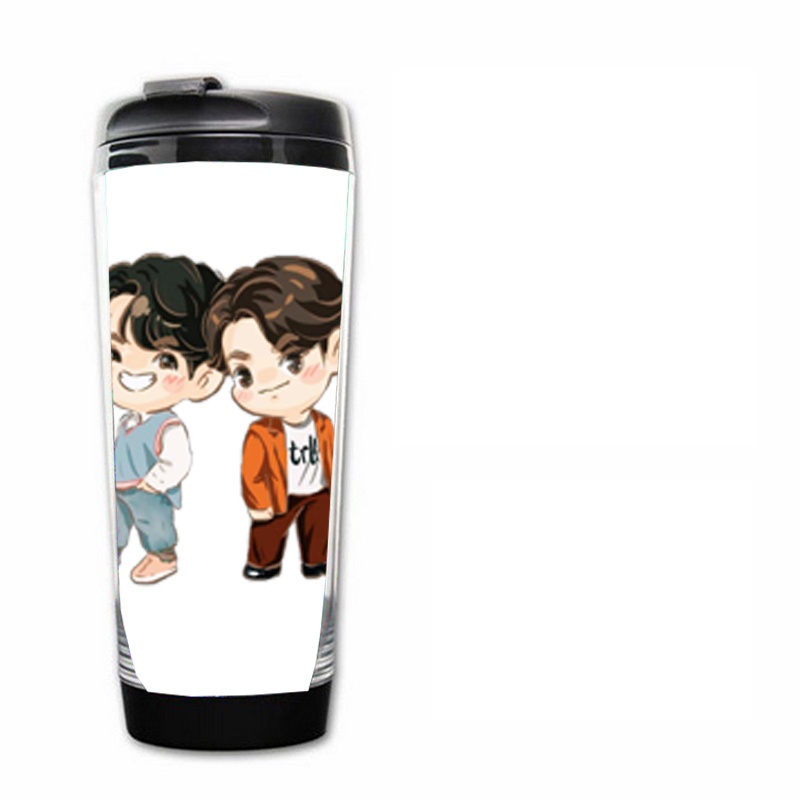 Bình nhựa đựng nước in hình BRIGHTWIN 2gether BL Thái Lan anime chibi xinh xắn độc đáo