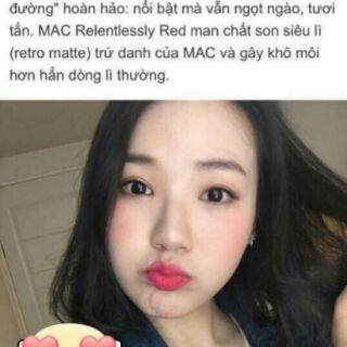 💄Son Mac Relentlessly Red đỏ hồng san hô