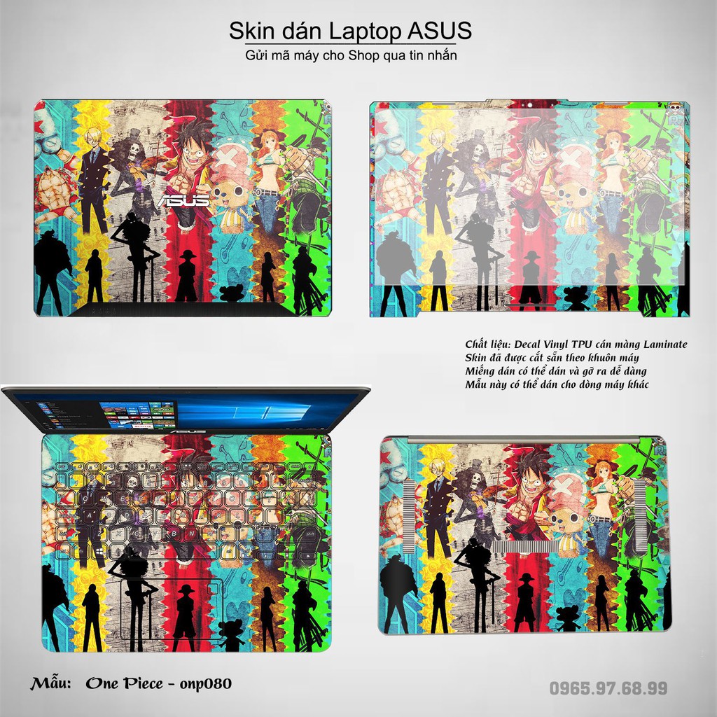 Skin dán Laptop Asus in hình One Piece _nhiều mẫu 6 (inbox mã máy cho Shop)