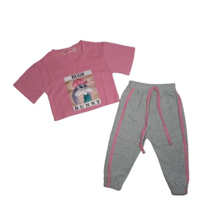 Set áo croptop quần jogger hình sóc- Barbie từ 10-40kg. Form thể thao croptop -Thun cotton -Tomchuakids.