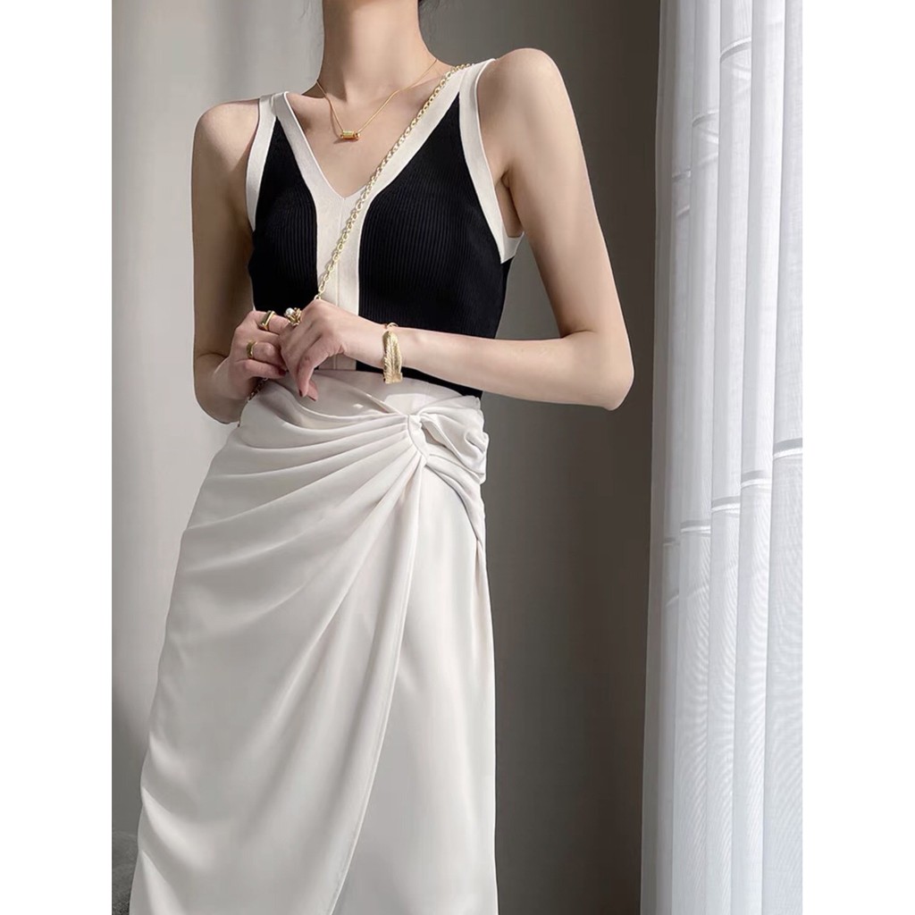 Chân váy công sở nữ xếp ly hai lớp , tôn dáng dễ phối đồ