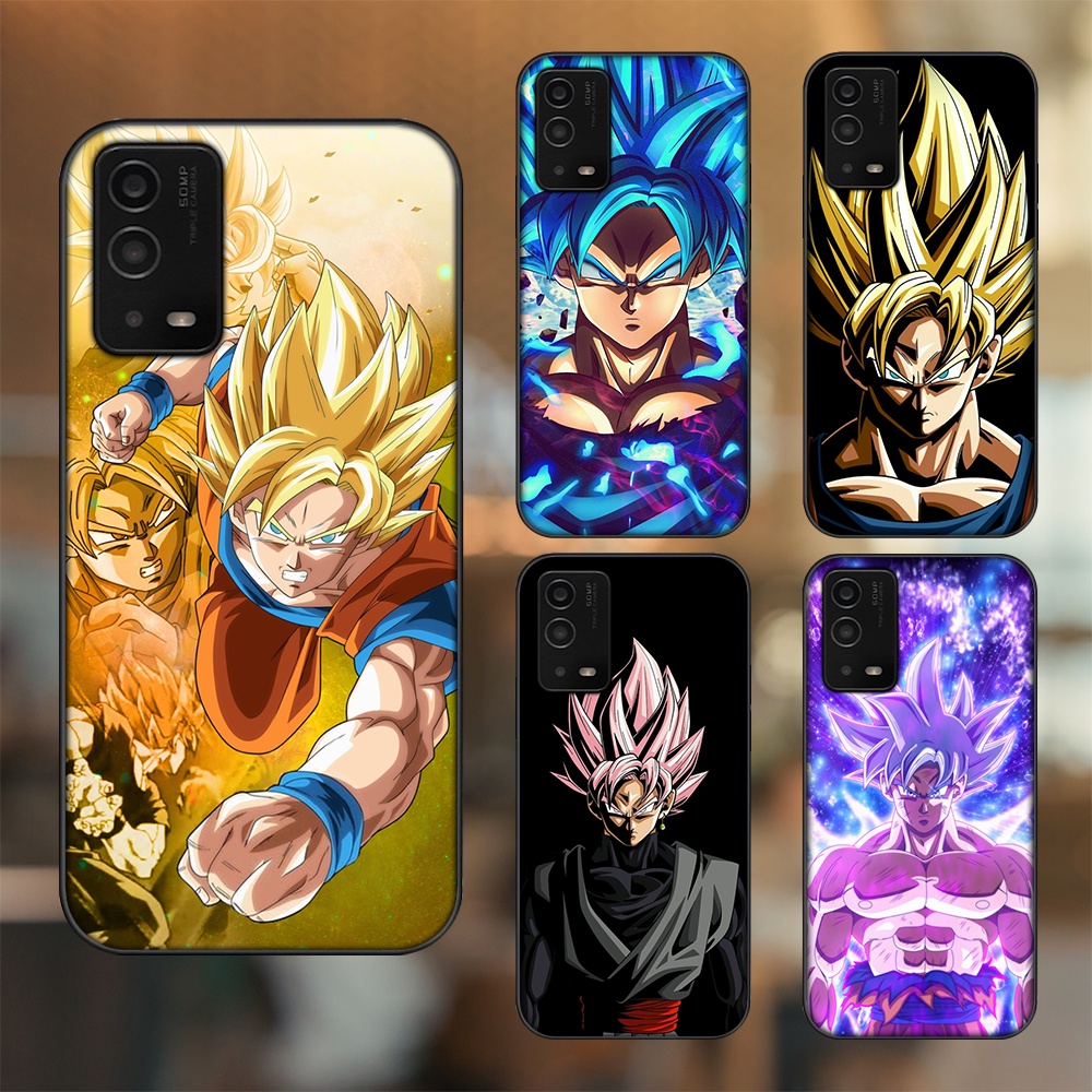 Ốp lưng Oppo A55 4G, A55 5G viền đen in hình Goku Dragon Ball