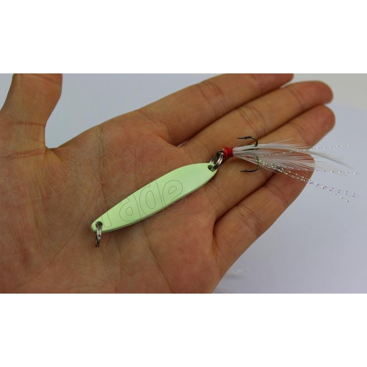 Mồi Câu Cá Giả Bằng Kim Loại Cứng Kèm Móc Lông Vũ Trọng Lượng 5 / 7 / 10 / 13g