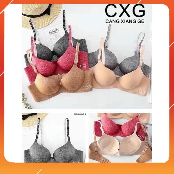 Áo lót nữ su đúc không gọng, nâng ngực, xước dây phối chữ, chip A7243
