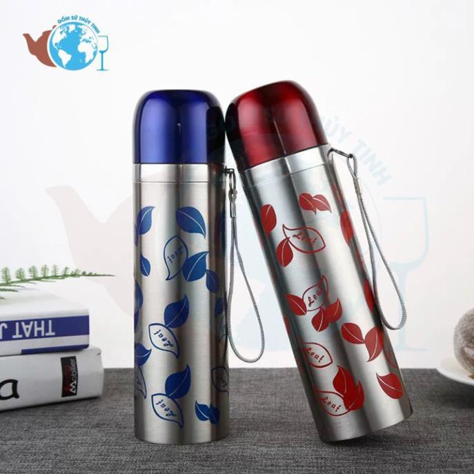 💕Bán Giá Sỉ💕 Bình Giữ Nhiệt 3 Lớp Inox Hình Chiếc Lá, Dung Tích 500Ml, Giữ Nhiệt Cực Lâu, Cách Nhiệt Cực Tốt