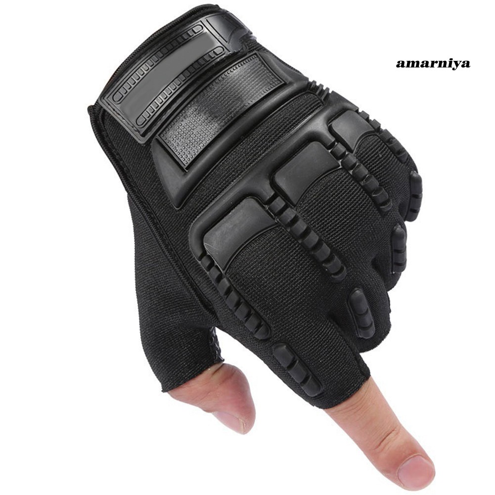 AY-ᴥMen's Army Military Outdoor Combat Bicycle Airsoft Half Finger Gloves