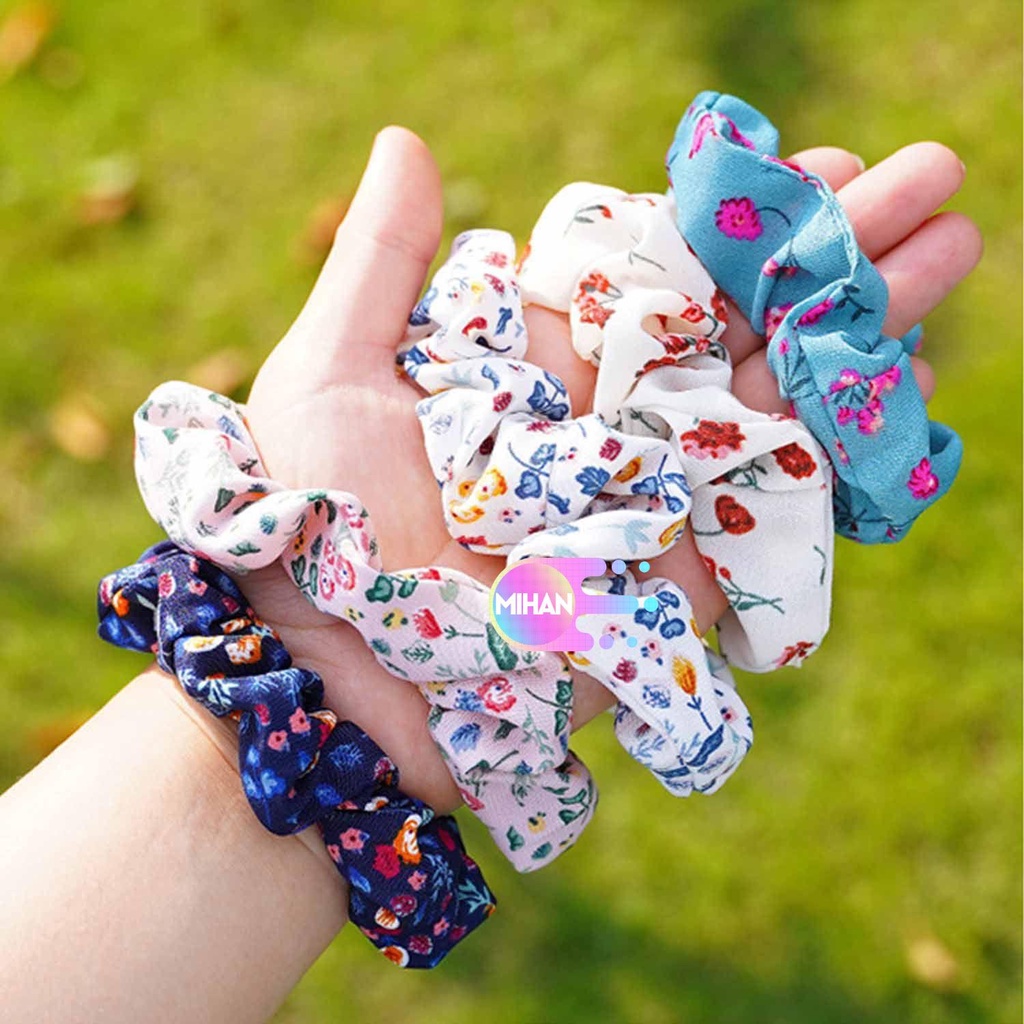 Dây Cột Tóc Co Giãn In Họa Tiết Hoa Phong Cách Cổ Điển Thời Trang Cho Nữ Mihan1