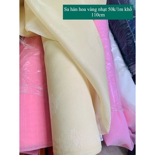Vải sa hàn hoa vàng nhạt 50k/1m khổ 110cm