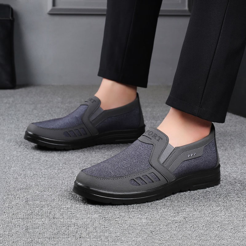 Giày lười nam trung niên cao cấp form dáng đẹp giày lười vải nam thoáng khí mẫu giày siêu nhẹ