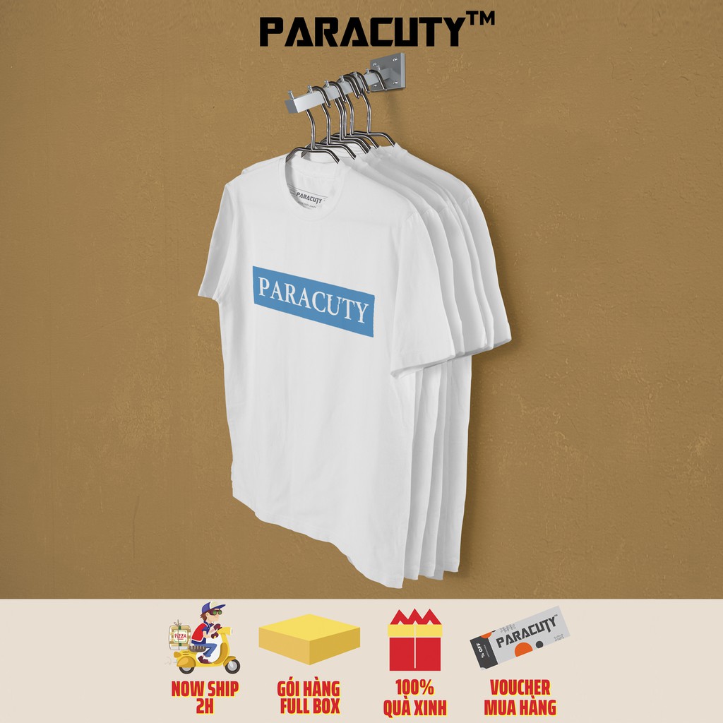 Áo thun nam nữ Unisex PARACUTY Logo Basic P07 chất liệu cotton 100%,co giãn 4 chiều,dày dặn,form rộng tay lỡ