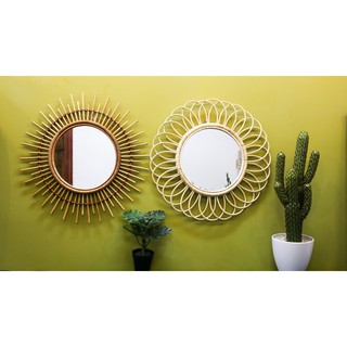 Gương treo tường decor nhà cửa - gương mây tre - mirror circle