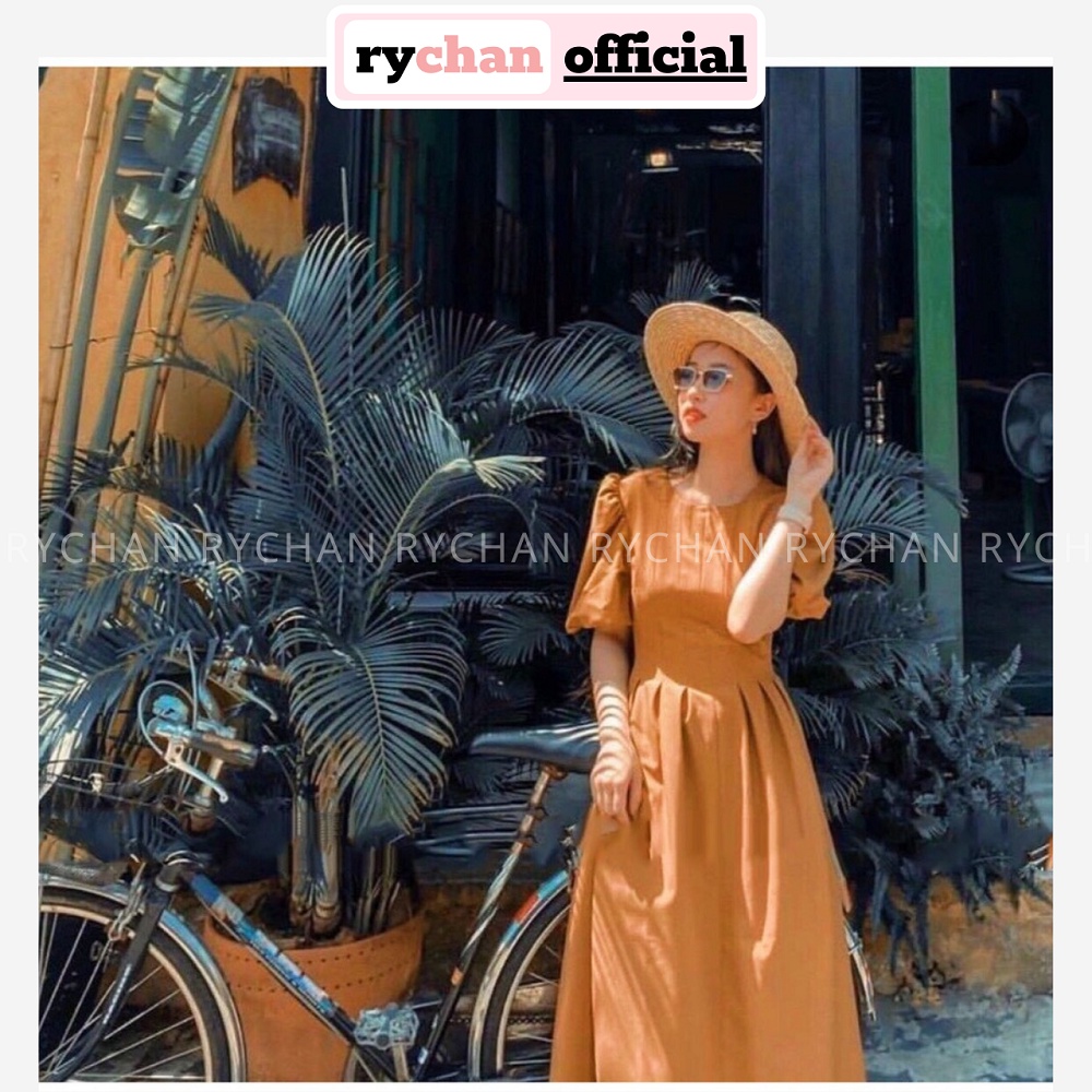 Đầm Xòe Midi Trắng Tay Phồng 2 Màu [Ảnh Thật Cuối] - DX984