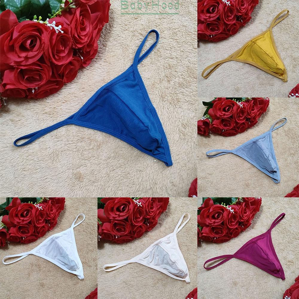 Men Bikini Soild Color Briefs Lingerie Low Waist Panties Pouch Sexy Sheer#BBHOOD