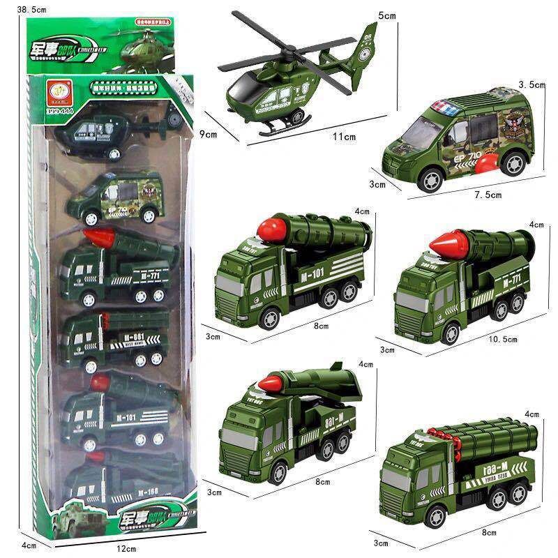 Hộp 6 đồ chơi xe các loại cho bé vui chơi thỏa thích