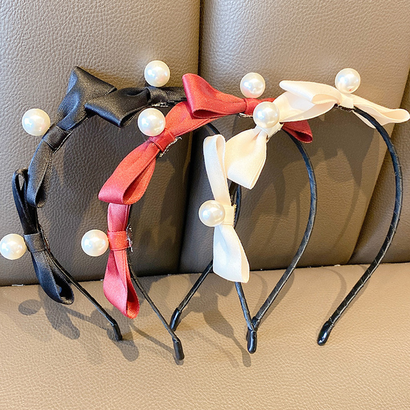 Cài tóc nhung đính ngọc trai thời trang phong cách Lolita