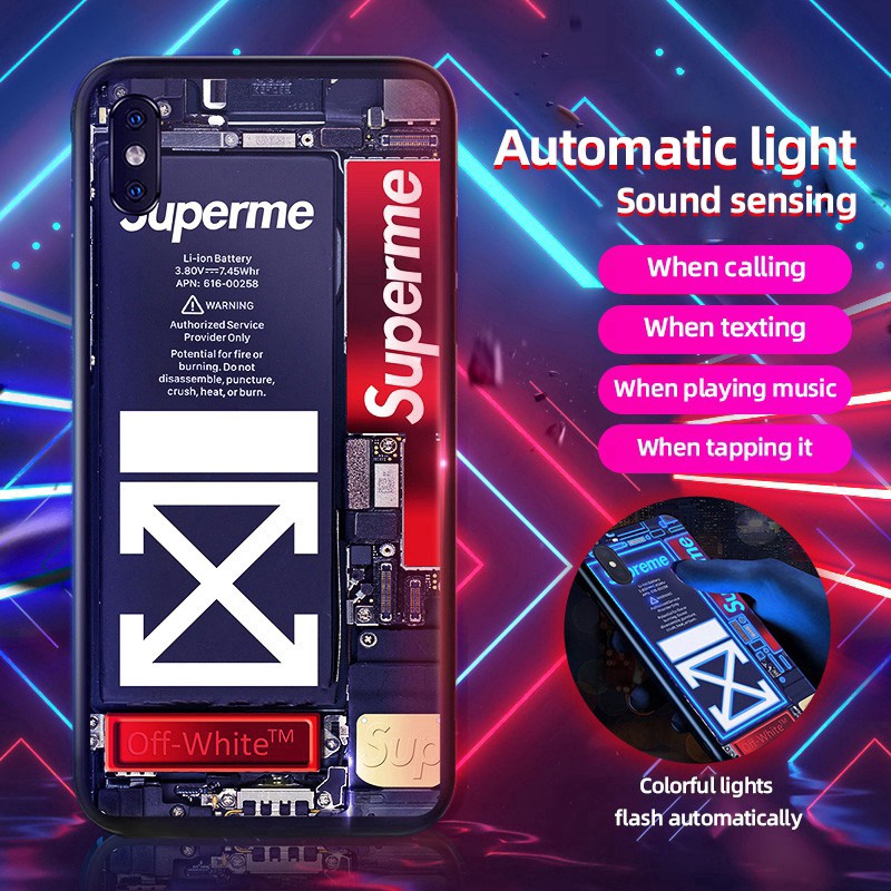 Ốp điện thoại có đèn LED điều khiển bằng giọng nói cho iPhone 12 Pro Max 11 Pro Max X XS Max XR 7 8 Plus SE 2020