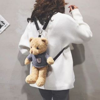 [ order] Balo gấu Teddy màu nâu sậm/kem