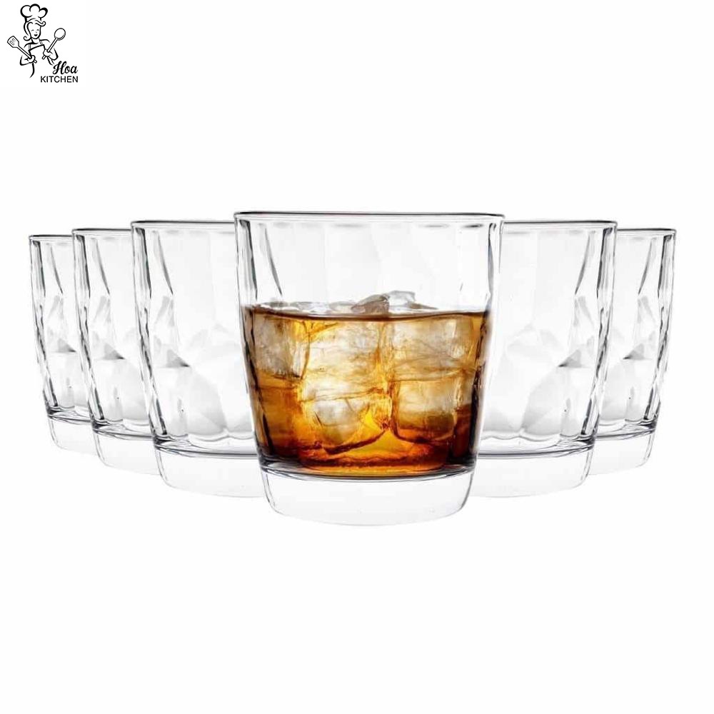 Bộ 6 cốc thủy tinh màu, ly thủy tinh dung tích 300ml, sản xuất tại Ý