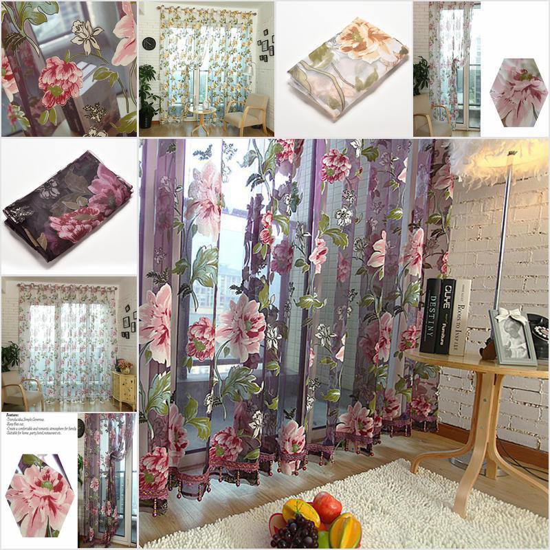 Rèm Cửa Hoa Mẫu Đơn 100x200cm
