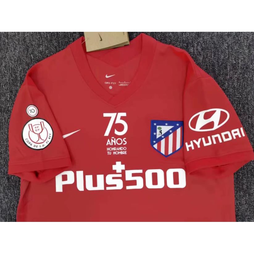 Chất lượng hàng đầu Atletico Madrid Phiên bản kỷ niệm 75 năm Áo bóng đá Jersey Jersey Jersi Áo sơ mi nam