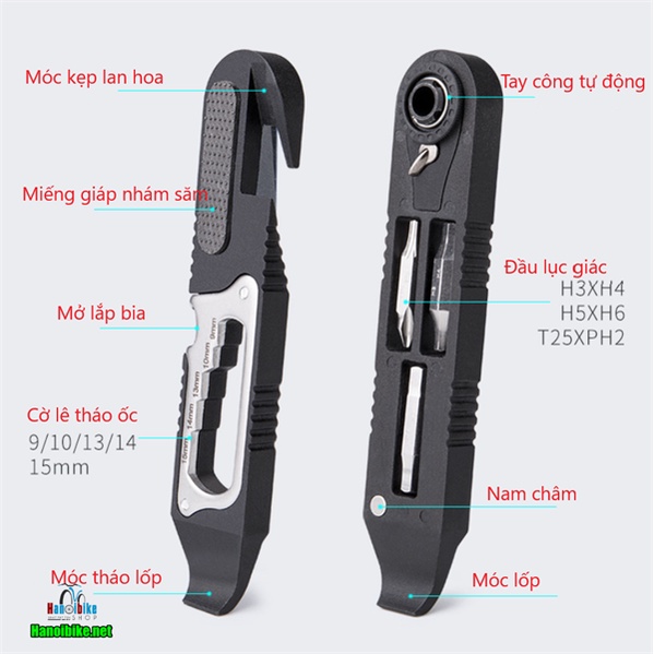 Bộ Tool móc lốp đa năng xe đạp 15 trong 1