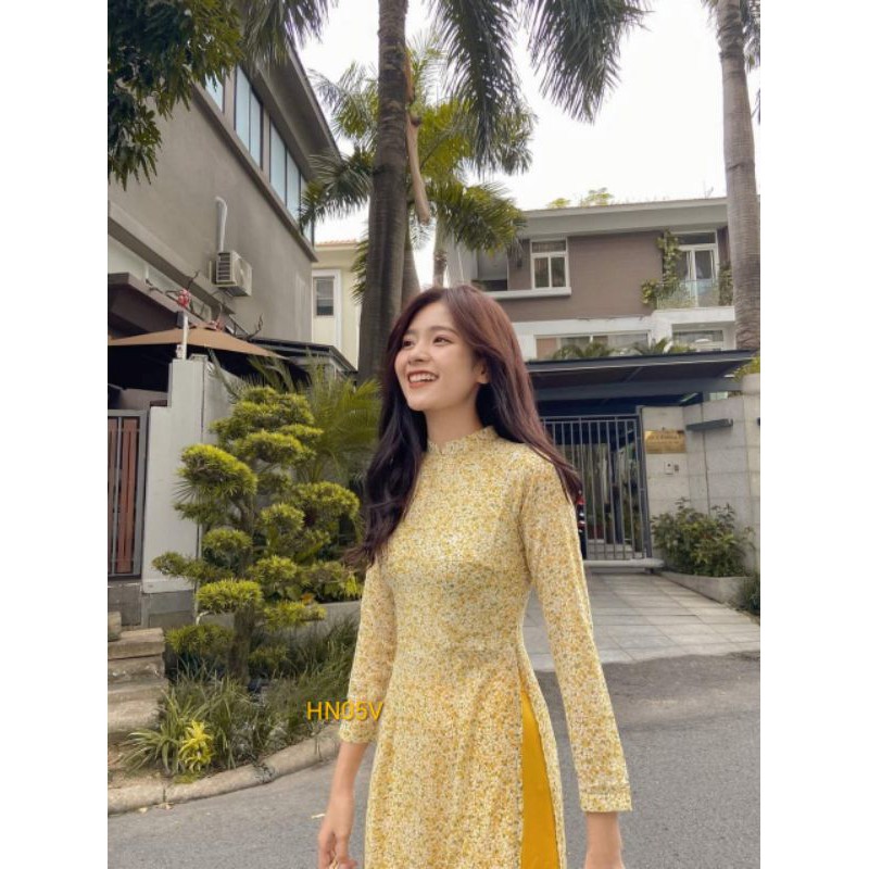 HN05V Áo dài hoa nhí xinh