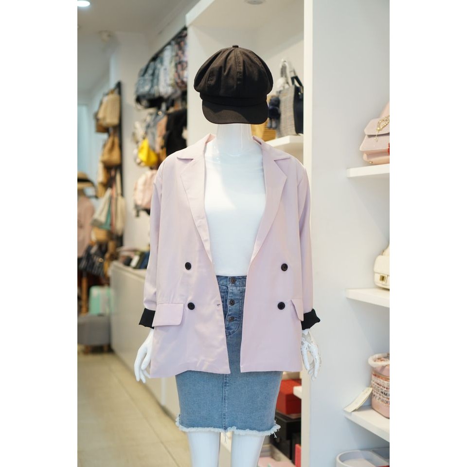 Blazer Menina Trơn Dáng Dài 054