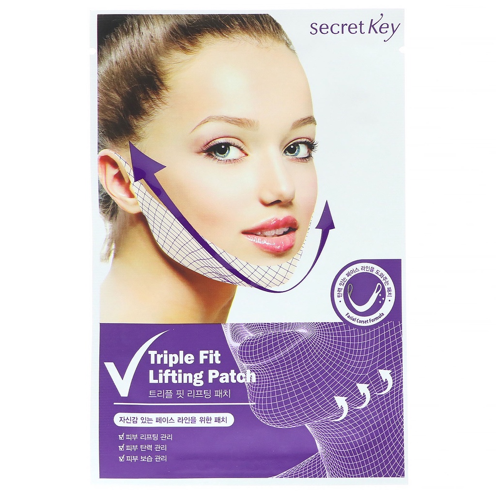 Mặt Nạ Nâng Cơ, Định Hình V-line Cho Khuôn Mặt Secret Key Triple Fit Lifting Patch 20g