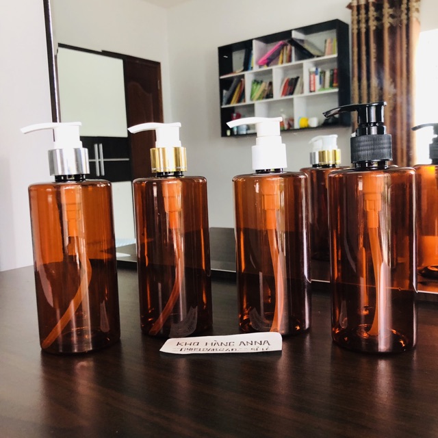 CHAI PET Nhựa 300ml/ 250ml vòi nhấn nhỏ giọt, chai nhựa màu nâu/ trong suốt/ trắng / Xanh lá
