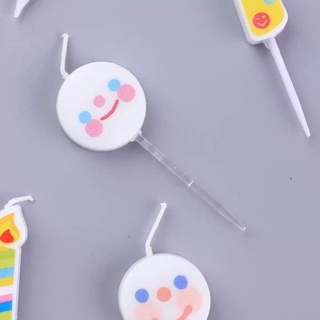 Nến Sinh Nhật Icon Mặt Cười Trắng