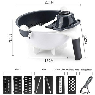 BỘ DỤNG CỤ NẠO RAU CỦ QUẢ KÈM RỔ 9 TRONG 1 ĐA NĂNG